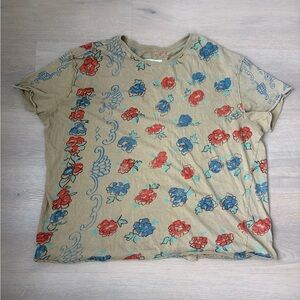 Floral Print Short-Sleeve Women's Top